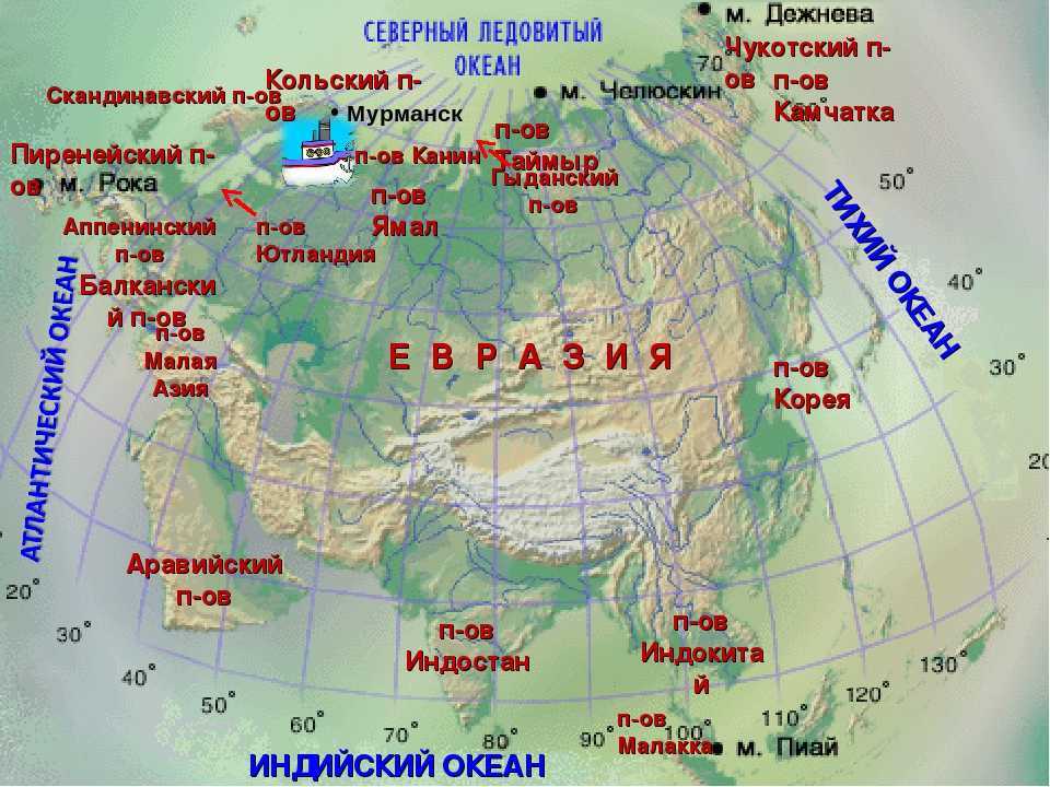 Омывающие океаны и моря зарубежной европы