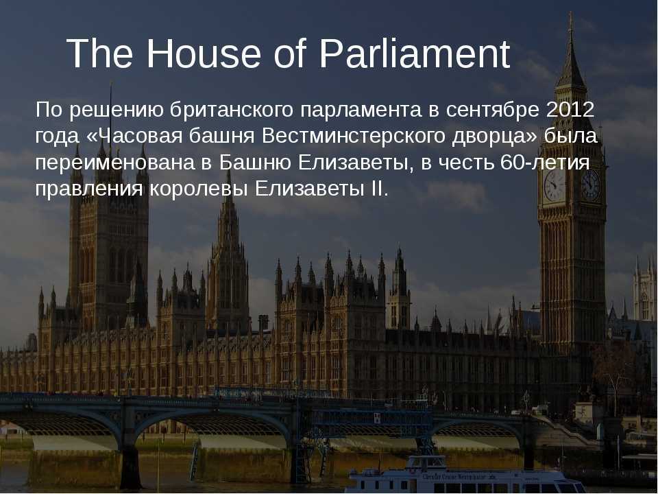 Houses of parliament перевод. The Houses of Parliament London презентация. The Houses of Parliament доклад на английском. Houses of Parliament для презентации. Дом парламента в Лондоне интересные факты.