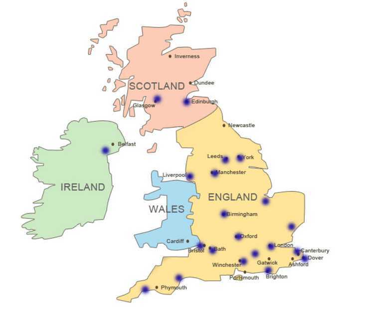 Какая республика в англии. Карта острова Великобритании с 12 крупными городами. Крупные города Англии на карте. 12 Крупных городов Великобритании на карте. Карта Великобритании с 12 самыми крупными городами.