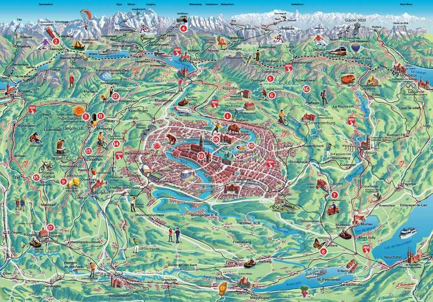 Карты интерлакена (швейцария). подробная карта интерлакена на русском языке с отелями и достопримечательностями