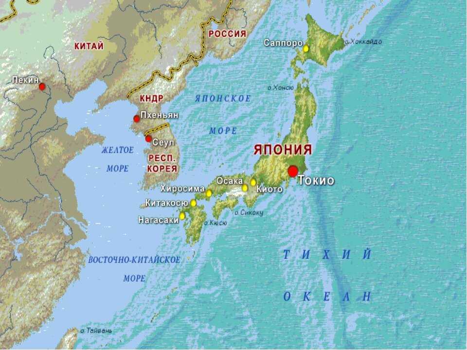Япония карта мира где находится