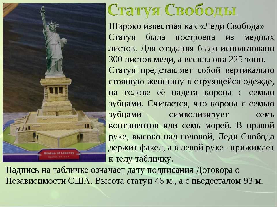 Объясните значение слова статуя. Статуя свободы США доклад 3 класс. Статуя свободы описание кратко. Сообщение о статуе свободы. Доклад по статую свободы.