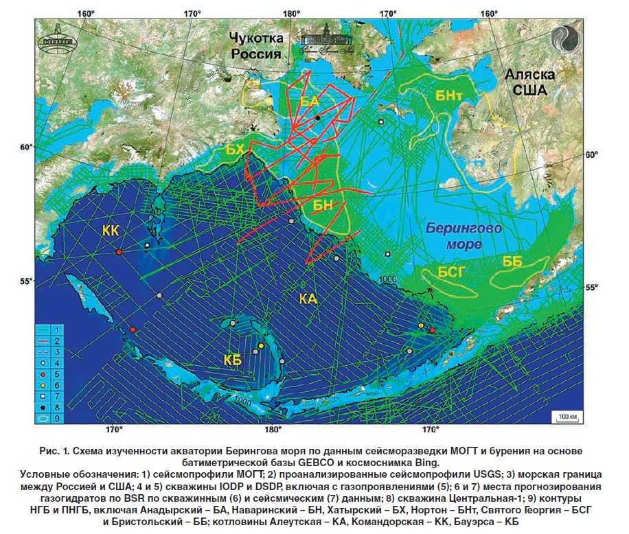 Берингово море карта россии