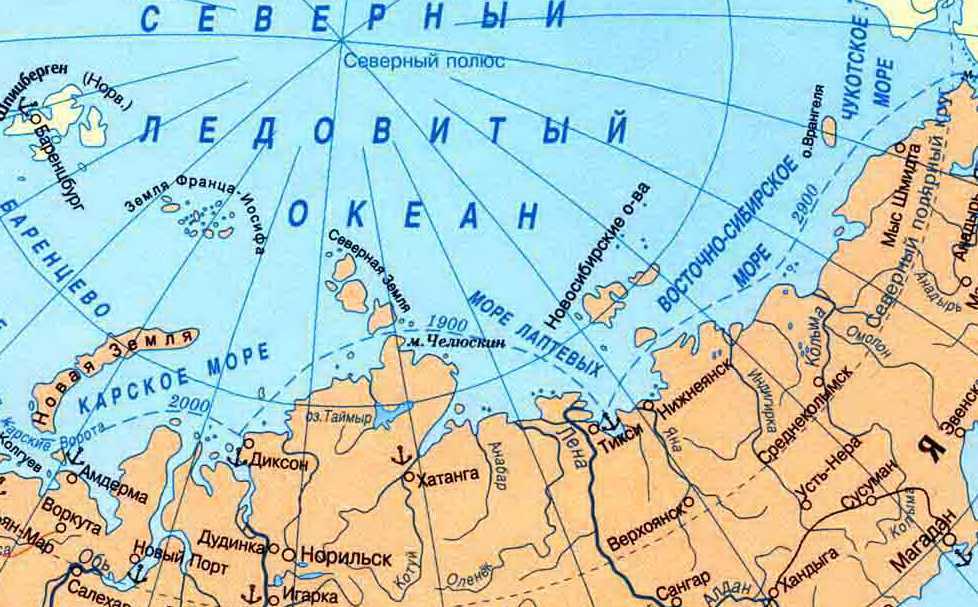 Карта северо ледовитого океана