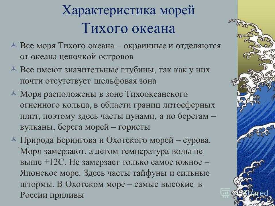 План сравнения морей