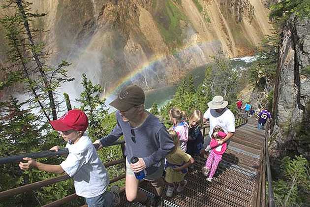 Yellowstone National Park туристы